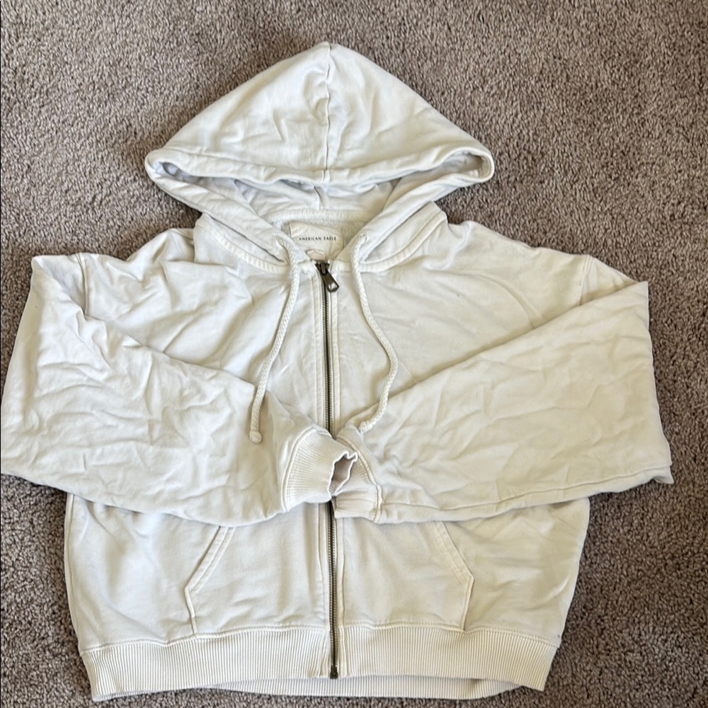 White Zip-Up Hoodie